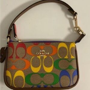 Coach Nolita 15 Rainbow Signature Canvas Handbag.